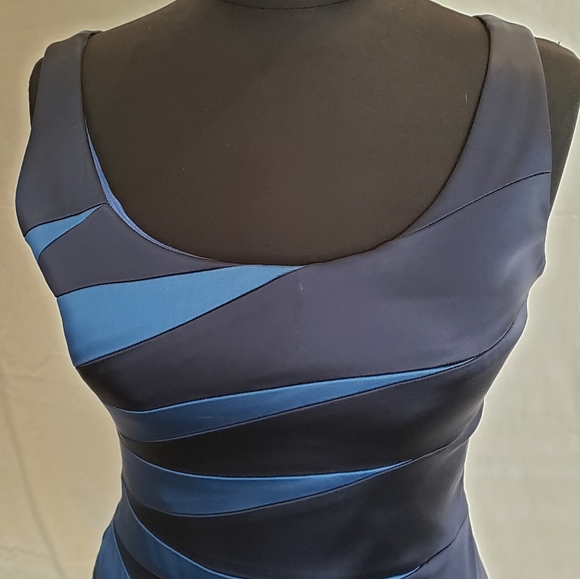 JAX Blue two tone satin cocktail dress - Picture 3 of 10